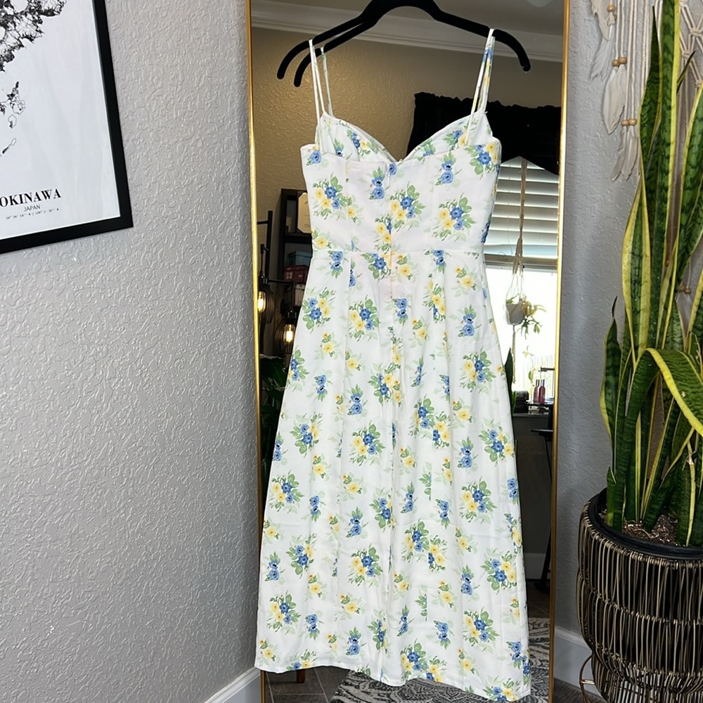HOUSE OF CB 'Carina' White Floral Bustier Midi Dress NWOT - Picture 8 of 9